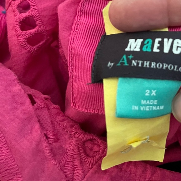 Anthropologie Pink Eyelet Maxi Maeve - Picture 5 of 5